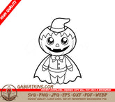 Wizard Pumpkin SVG - Halloween Coloring Page SVG